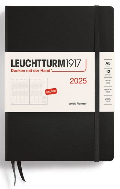 LEUCHTTURM1917 Week Planner Composition (A5) 2025 - Black - Blesket Canada