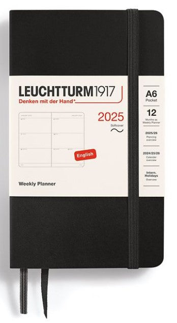 LEUCHTTURM1917 Softcover A6 Weekly Planner 2025 - Black - Blesket Canada