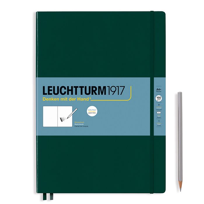 LEUCHTTURM1917 Hardcover Sketchbook Master (A4+) Plain - Forest Green - Blesket Canada