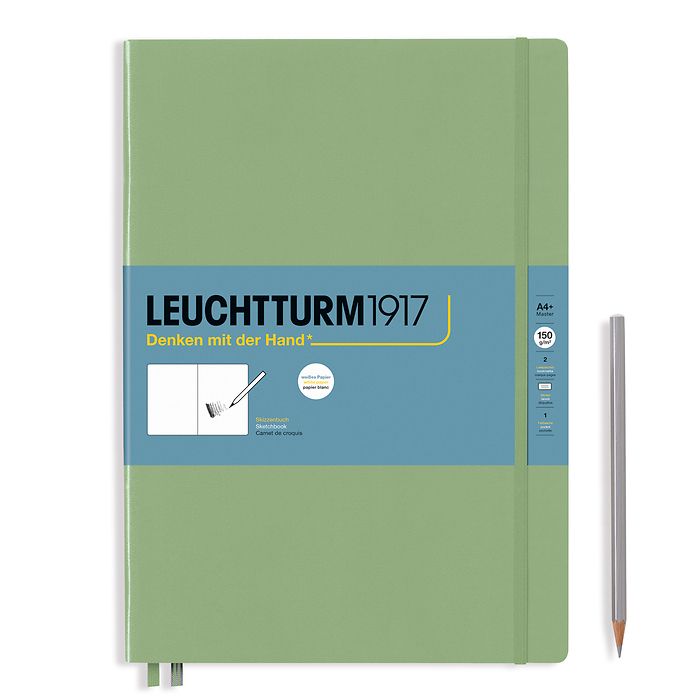 LEUCHTTURM1917 Hardcover Sketchbook Master (A4+) Plain - Sage - Blesket Canada