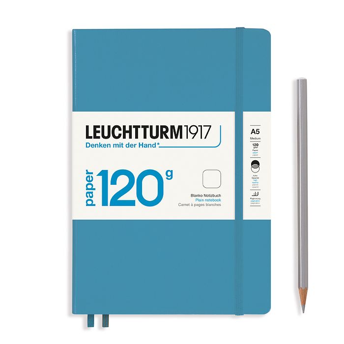 LEUCHTTURM1917 Hardcover Notebook 120G Edition Medium Plain - Nordic Blue - Blesket Canada