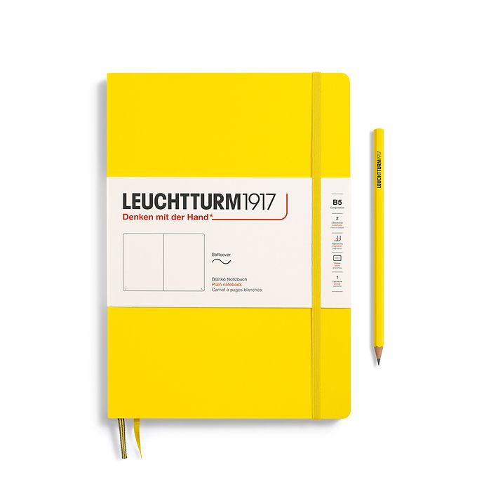 LEUCHTTURM1917 Softcover Composition (B5), Plain Notebook, 123 pages - Lemon