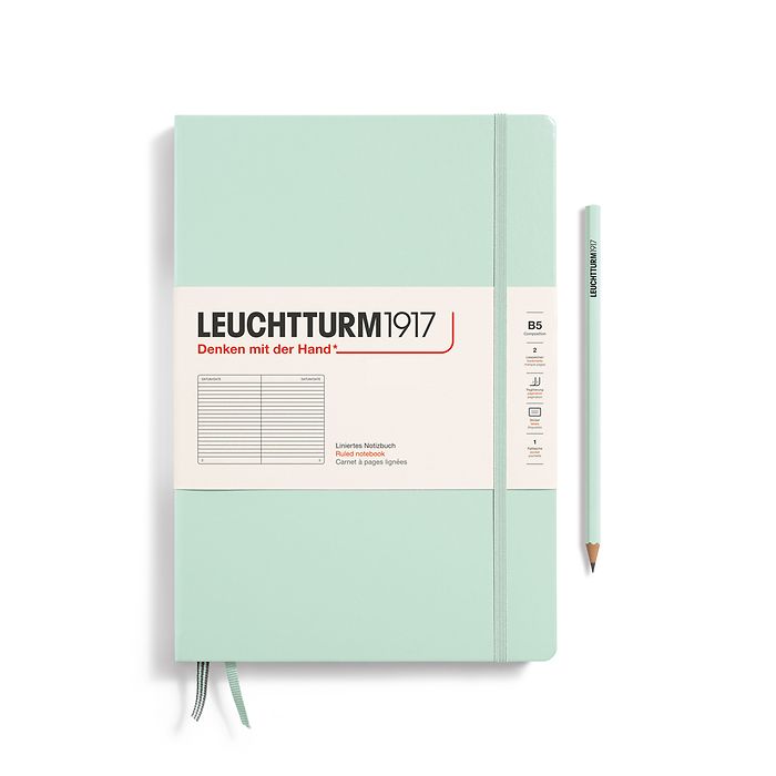 LEUCHTTURM1917 Notebook Composition (B5) Ruled Hard Cover Notebook - Mint Green - Blesket Canada