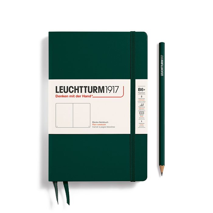 LEUCHTTURM1917 Hardcover Paperback (B6+) Plain - Forest Green - Blesket Canada