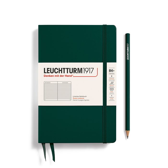 LEUCHTTURM1917 Hardcover Paperback (B6+) Ruled - Forest Green - Blesket Canada