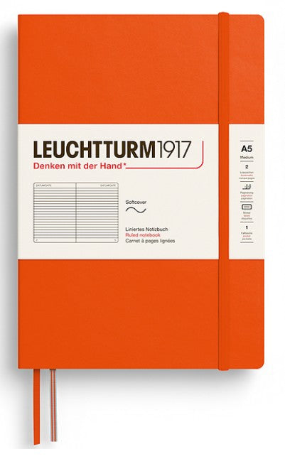LEUCHTTURM1917 Softcover Medium Notebook A5 Ruled - Pumpkin - Blesket Canada