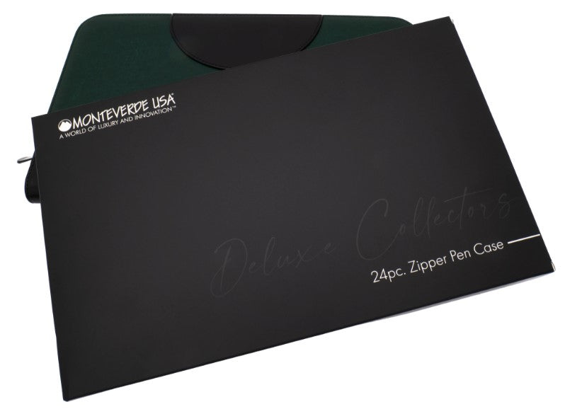 Monteverde USA Deluxe Collectors Vegan Leather Zipper Pen Case 24 Pcs - Blesket Canada
