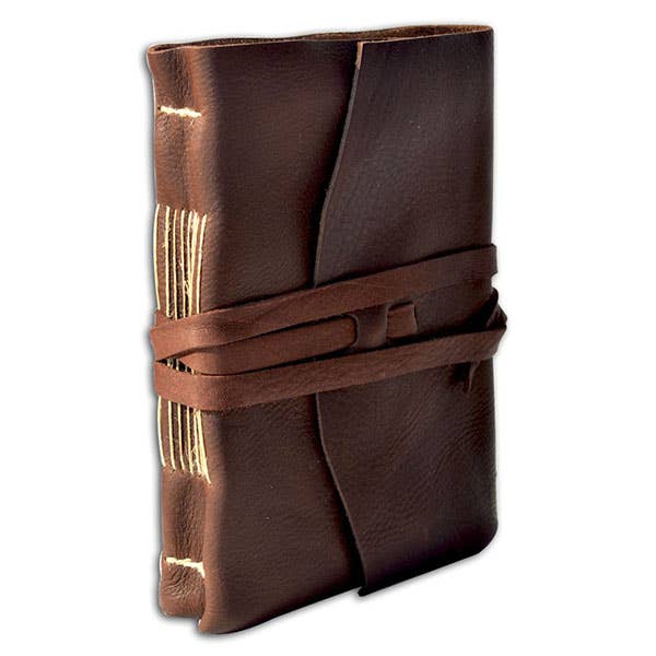 Freund Mayer &amp; Co. Medieval Leather Journal with Amalfi Paper (3.5 x 5.5") - Blesket Canada