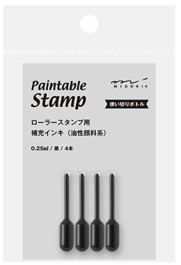 Midori Paintable Stamp Roller Refill Ink - Black - Blesket Canada