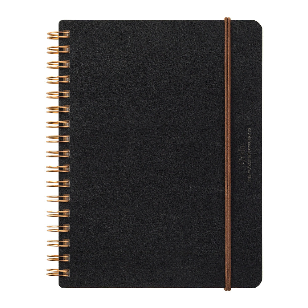  Midori WM Ring Notebook Grain B6 Black - Blesket Canada