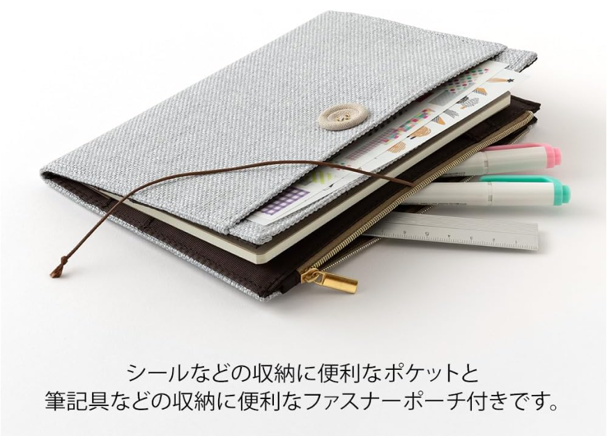 Midori Yuru Log Notebook B6 - Cover Cloth Gray - Blesket Canada