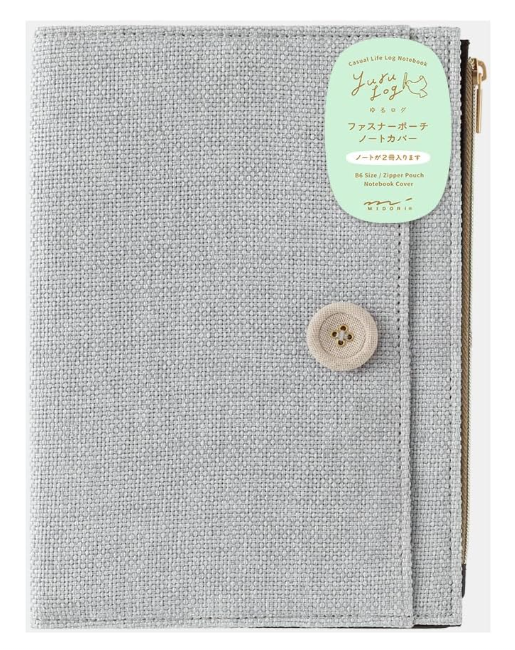 Midori Yuru Log Notebook B6 - Cover Cloth Gray - Blesket Canada