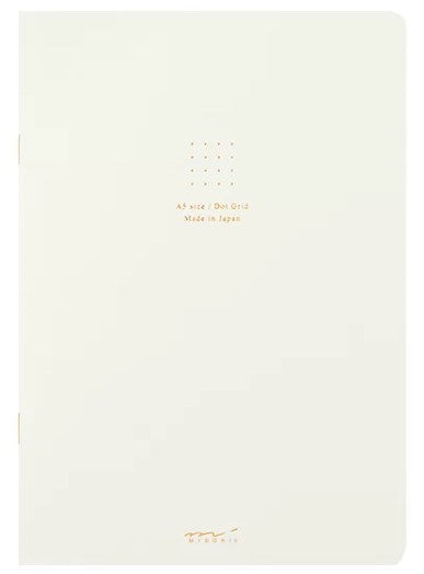 Midori Notebook Color Dot Grid - A5 - White - Blesket Canada