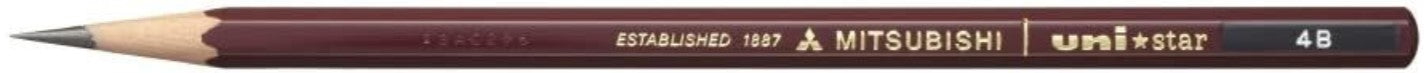 Mitsubishi Pencil UniStar Hexagonal Pencil – 4B (Single Piece) - Blesket Canada