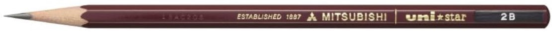 Mitsubishi Pencil UniStar Hexagonal Pencil – 2B (Single Piece) - Blesket Canada