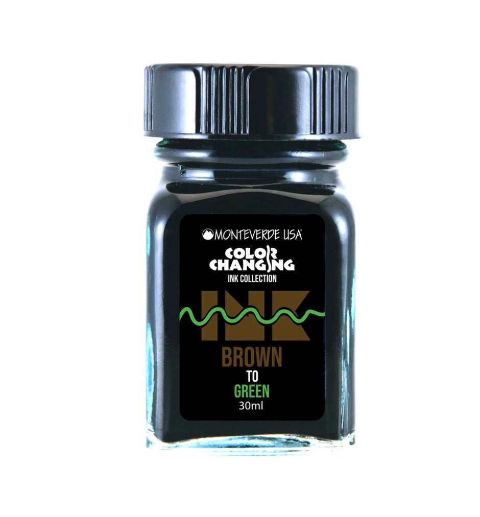 Monteverde Color Changing Ink 30ml  - Brown to Green - Blesket Canada