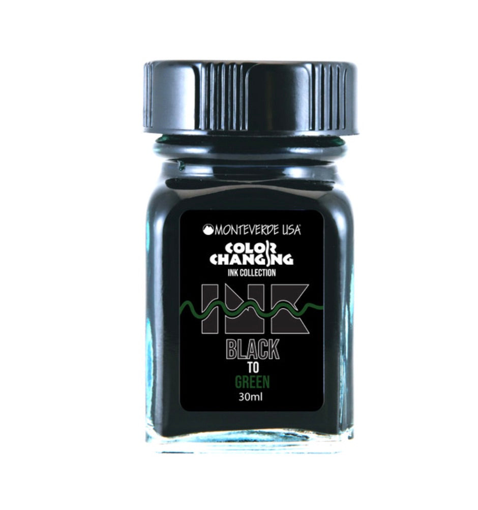 Monteverde Color Changing Ink 30ml  - Black to Green - Blesket CanadaMonteverde Color Changing Ink 30ml  - Black to Green - Blesket Canada