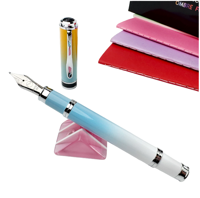 Monteverde Innova Ombre Fusion Bliss (Gold/Blue/White) Fountain Pen - Blesket Canada