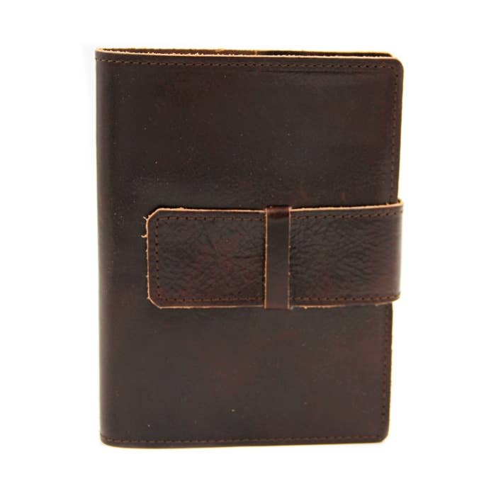Freund Mayer & Co. Roma Calfskin Leather Journal – Dark Brown - Blesket Canada