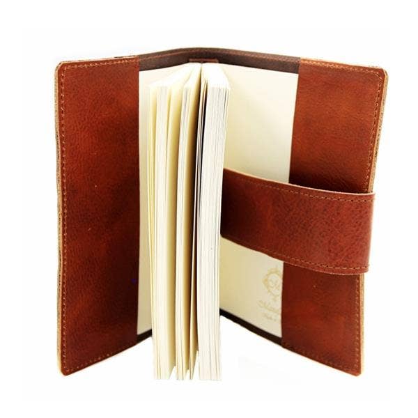 Freund Mayer & Co. Roma Calfskin Leather Journal – Dark Brown - Blesket Canada