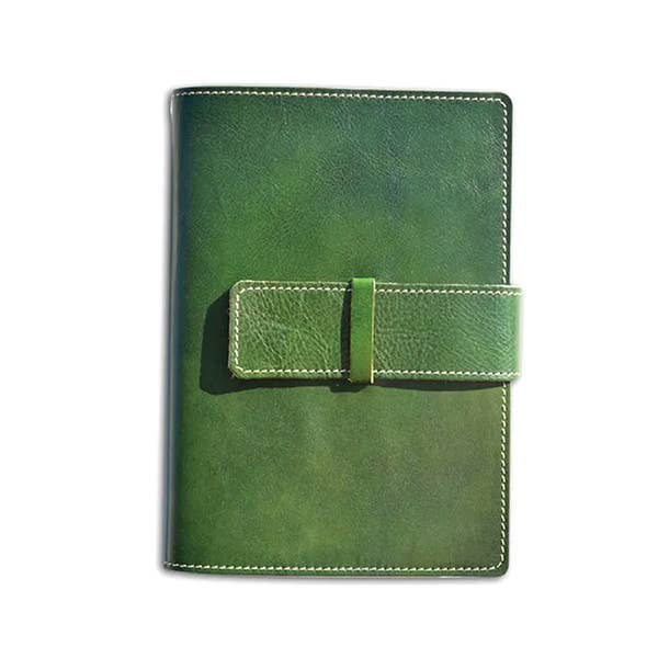 Freund Mayer & Co. Roma Calfskin Leather Journal – Green - Blesket Canada