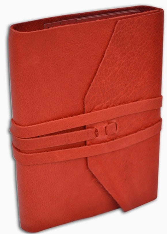 Freund Mayer & Co. Leather Wrap Journal – Refillable – 5" × 7" – Red - Blesket Canada