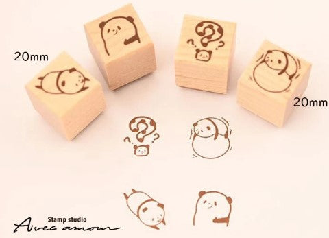 SANBY Stamp Studio Petit Stamp Set YURUDARU Panda Hatena - Blesket Canada