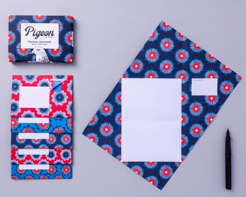 Starburst Pigeon – Folding Letter Set, Pack of 6 - Blesket Canada