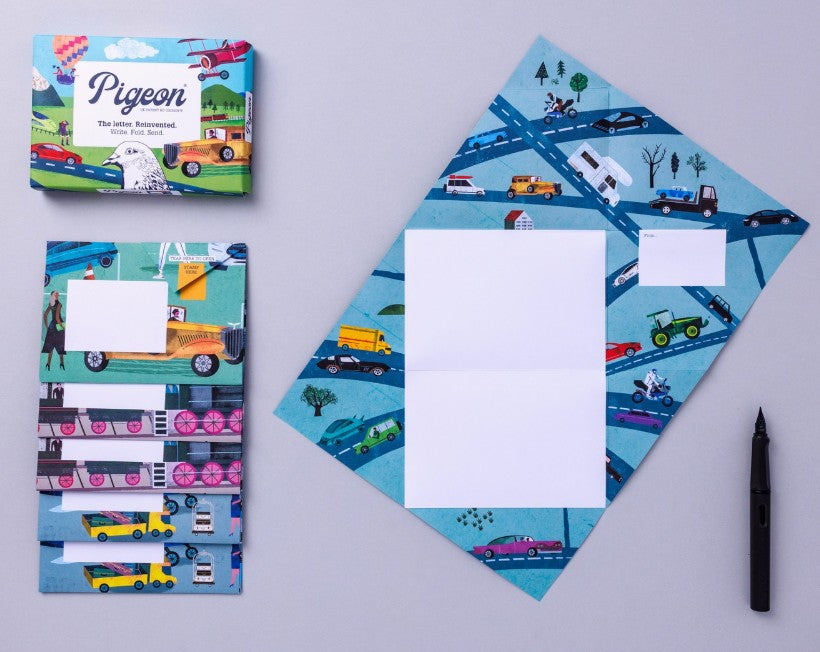 Hop-On-Board Pigeon – Kids' Folding Letter Set, Pack of 6 - Blesket Canada