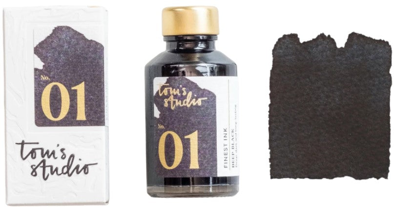 Tom's Studio Fountain Pen Ink 50mL - Deep Black No. 01 - Blesket Canada