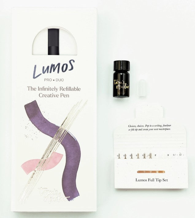 Tom's Studio Lumos Pro – Refillable Multi-Tip Pen - Matte Black (Duo Tip) - Blesket Canada
