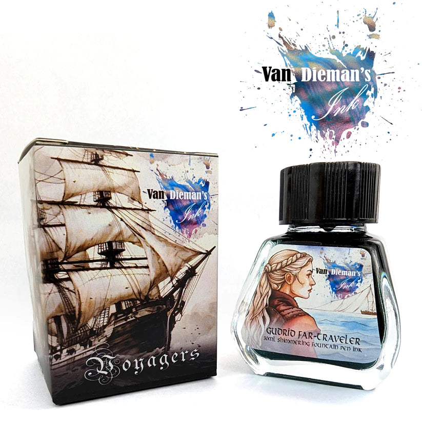 Van Dieman's Voyagers Shimmering Fountain Pen Ink (30ml) - Gudrid Far Traveler - Blesket Canada