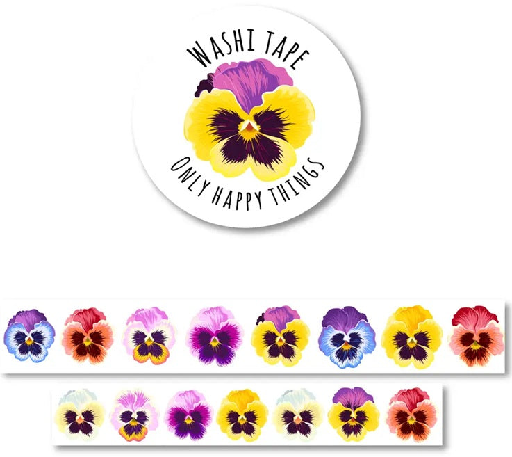 Only Happy Things Stationery Washi Tape - Pansy - Blesket Canada