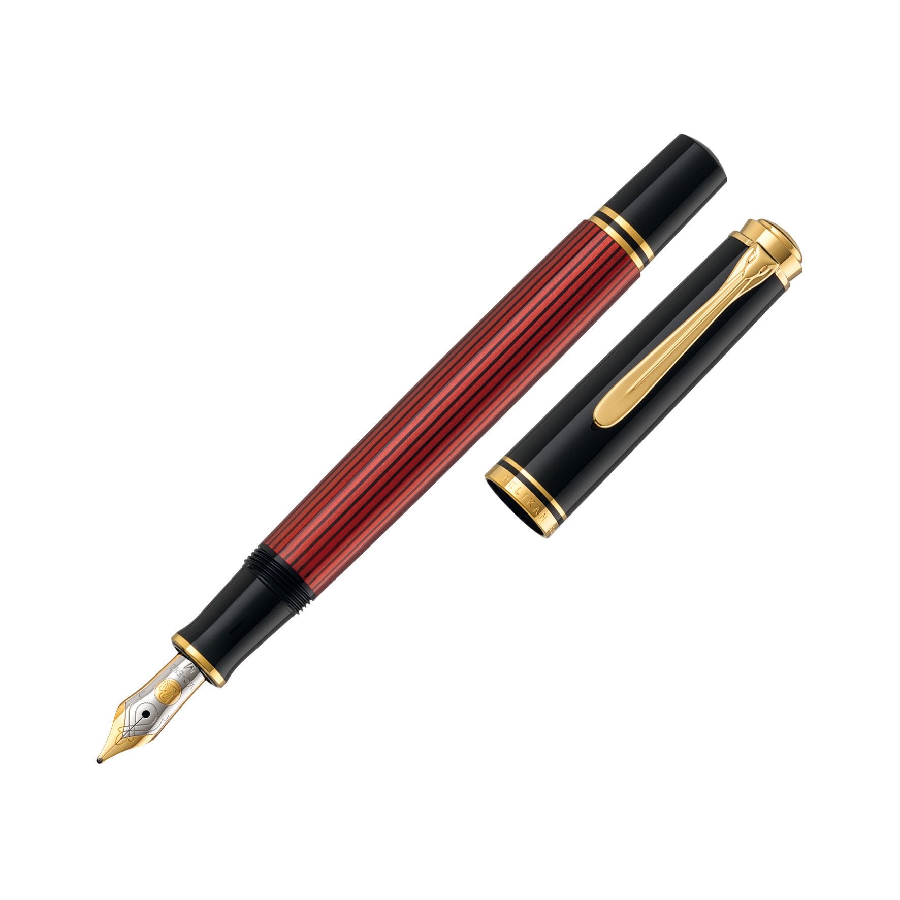 Pelikan Souverän M600 Black/Red 14kt - Blesket Canada