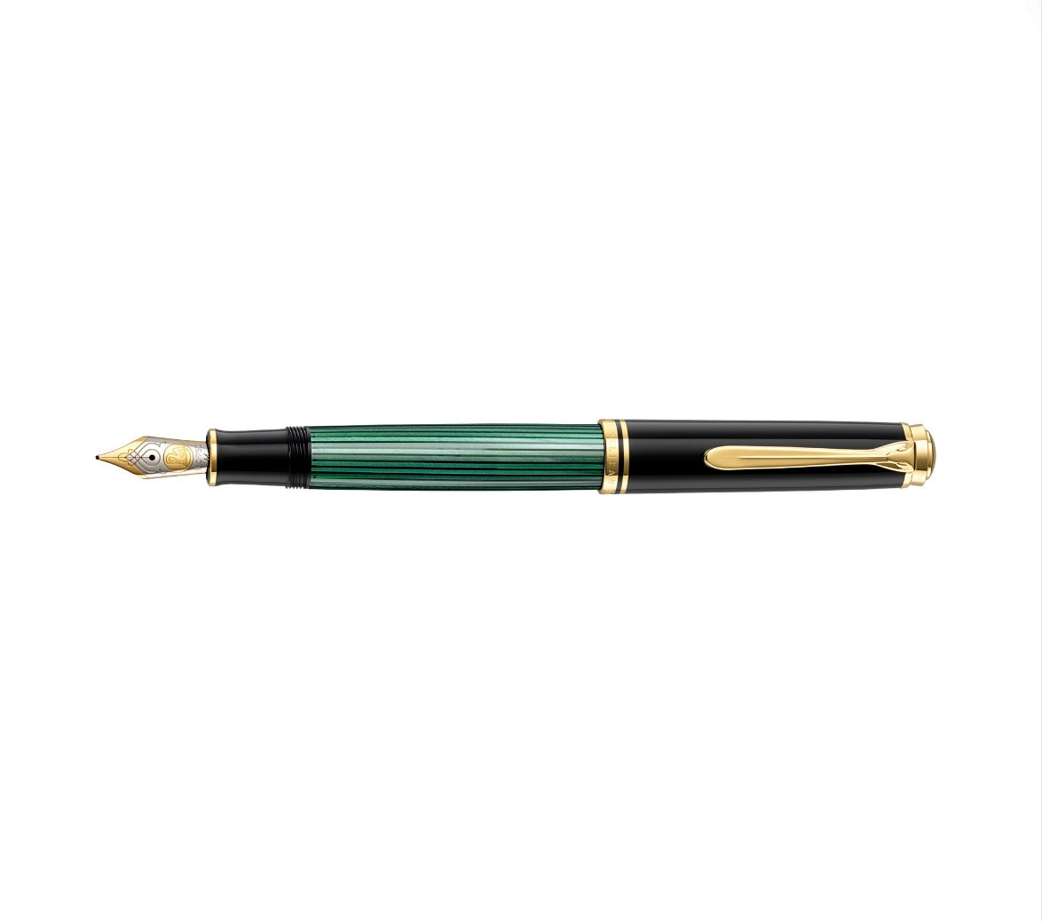 Pelikan Souverän M800 Black/Green Fountain Pen 18kt- Blesket Canada