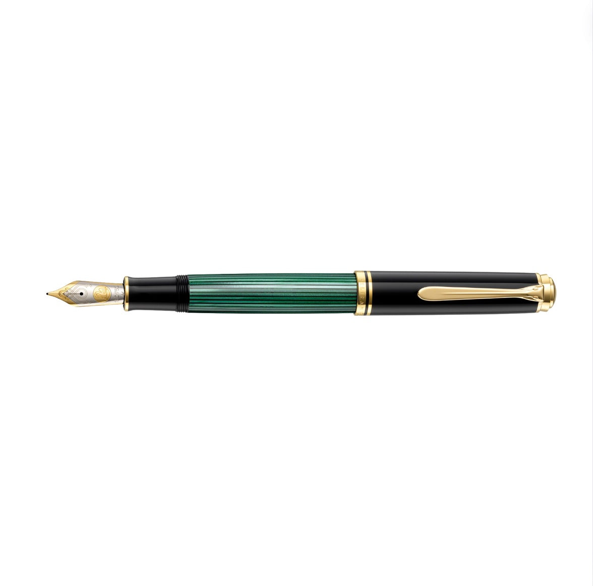 Pelikan Souverän M1000 Black/Green Fountain Pen 18kt - Blesket Canada