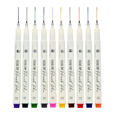 Peter Pauper Press - Flexi-Tip Brush Pens - Set of 10 - Blesket Canada