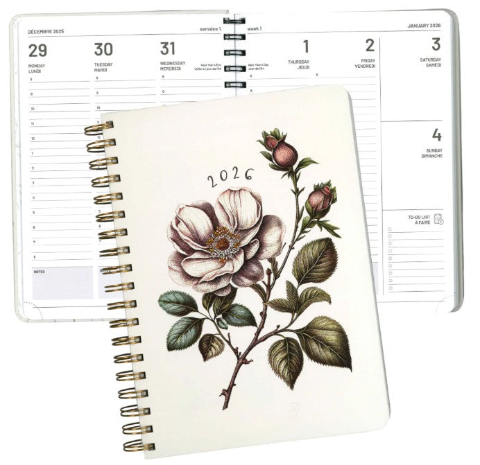 Pierre Belvedere Annual Agenda 2026 - Classic Flowers - Blesket Canada