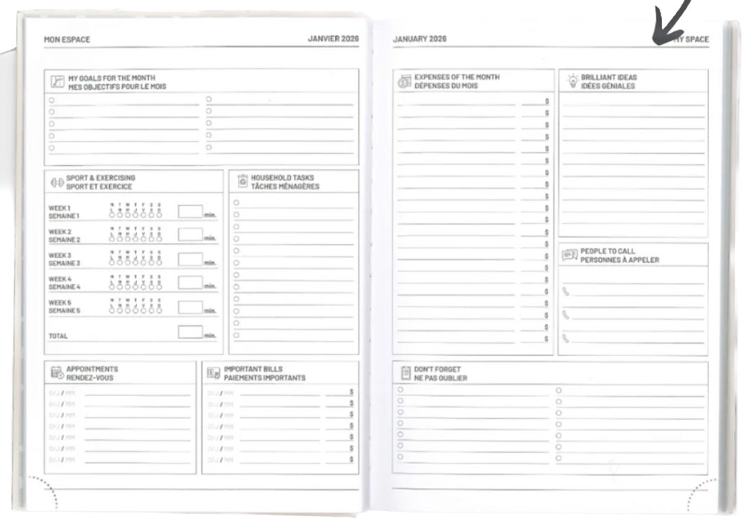 Pierre Belvedere Annual Agenda 2026 - Jungle Leopards - Blesket Canada