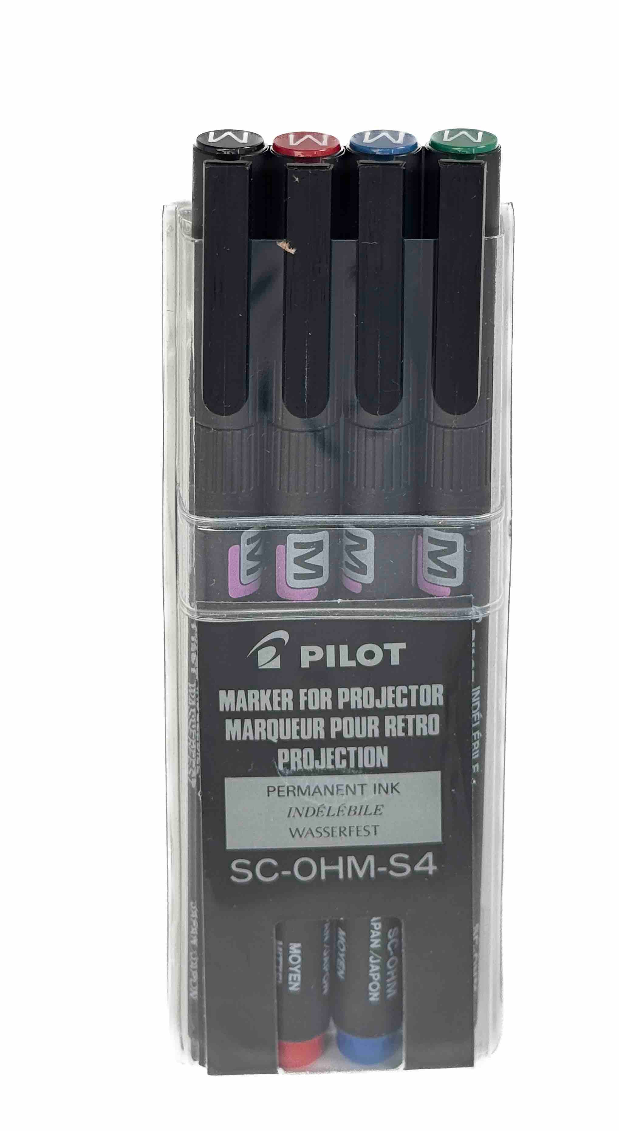Pilot Permanent Ink Marker For Projector - Medium tip - Set of 4 - Blesket Canada