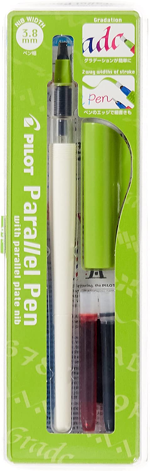 Pilot Parallel Pen Neon with Parallel plate nib 3.8mm + 2 Cartridges - Blesket Canada