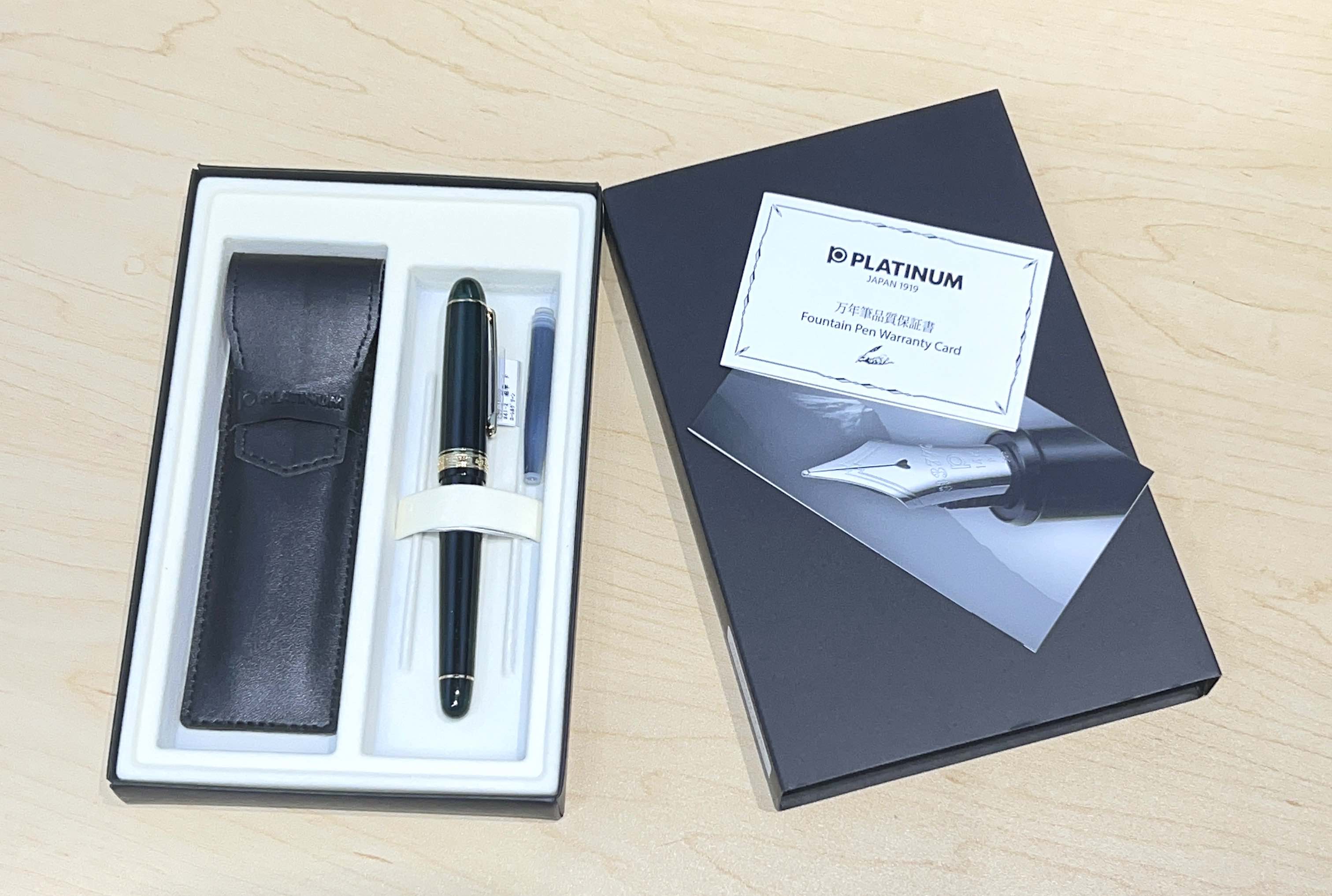 Platinum #3776 Century Fountain Pen Set with Leather Pen Pouch