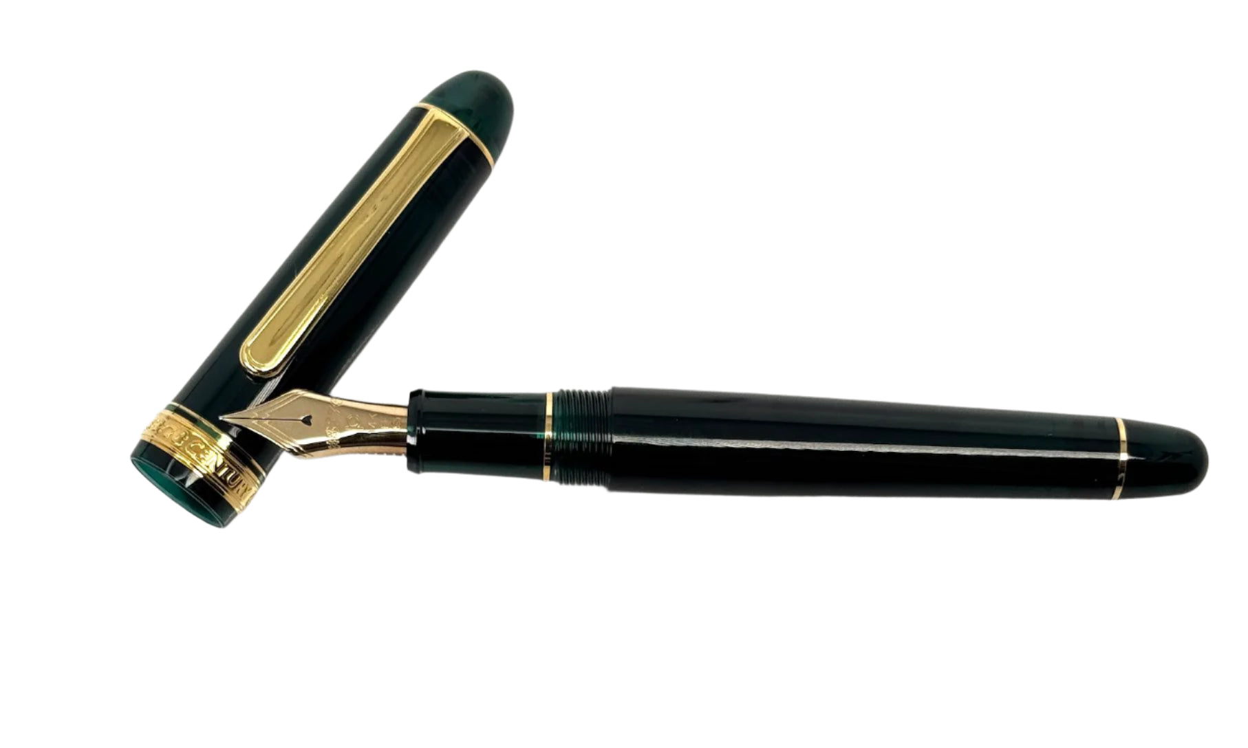 Platinum #3776 Century Laurel Green Fountain Pen with Gold Trims - Blesket Canada