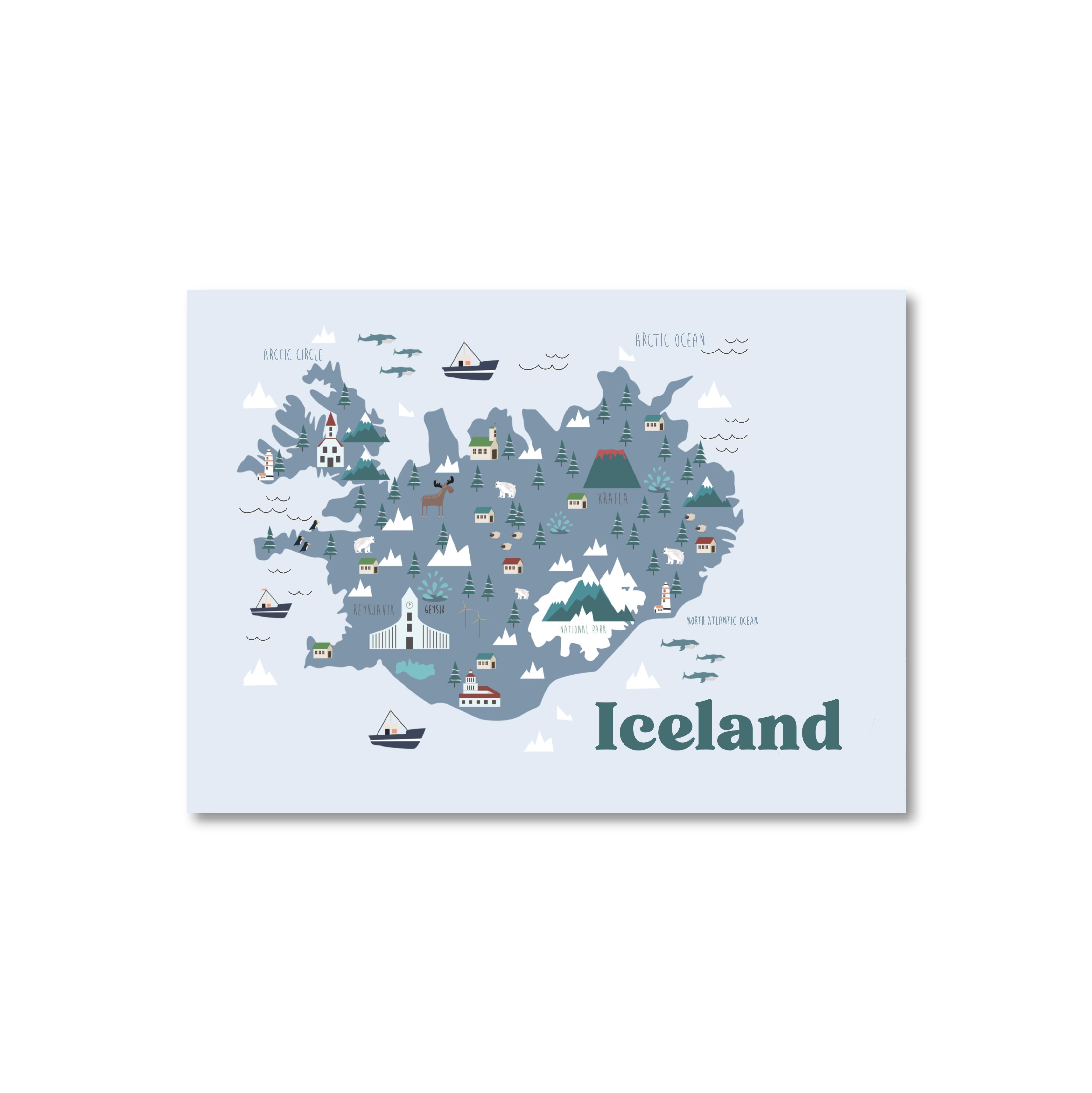 Only Happy Things Stationery Postcard - Iceland - Blesket Canada