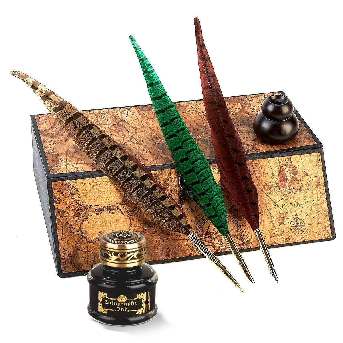 Freund Mayer & Co. Genuine Pheasant Quill Pen – Jade, Dip Pen - Blesket Canada