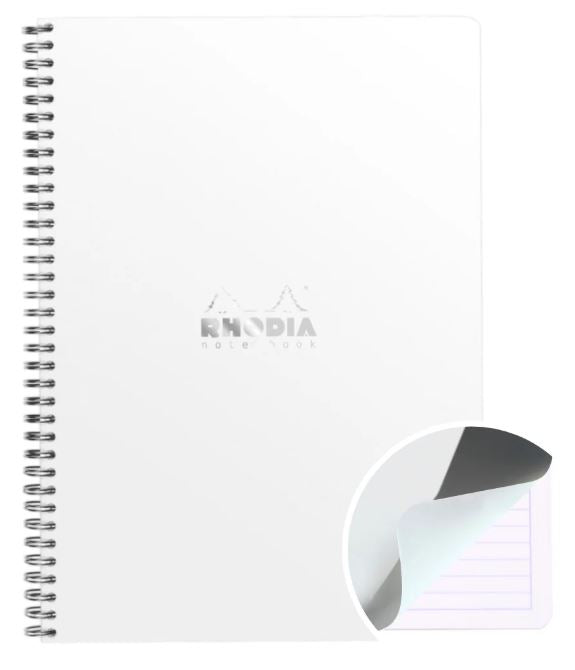 Rhodia Wirebound Notebook A4 Lined - White - Blesket Canada