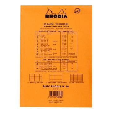 Rhodia Head stapled pad N°16 Squared - Blesket Canada