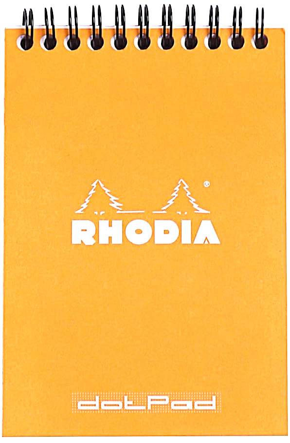 Rhodia Wirebound Notepad Dotted A6 Size #13 Orange - Blesket Canada