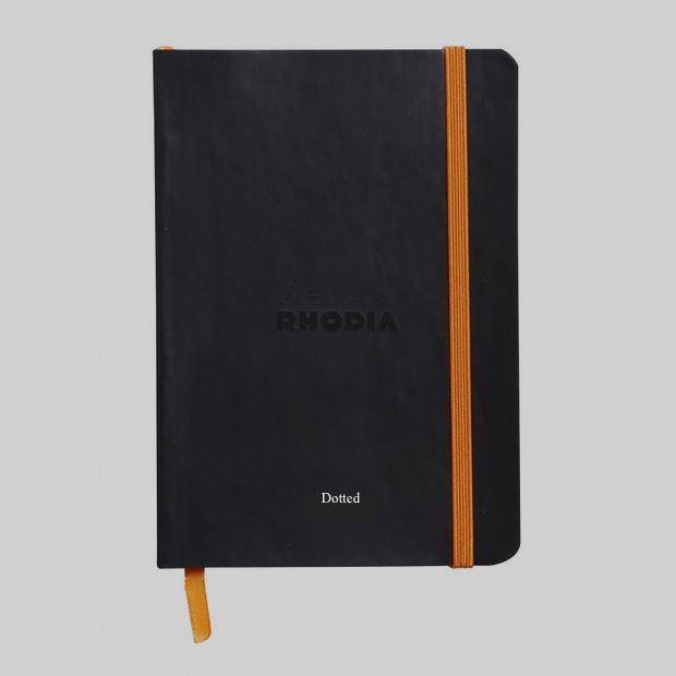 Rhodiarama Soft Cover Notebook A5 Dotted - Black - Blesket Canada