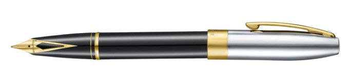 Sheaffer Legacy 9065 Glossy Black & Chrome Fountain Pen – 14K PVD Gold-Plated Inlaid Nib - Blesket Canada